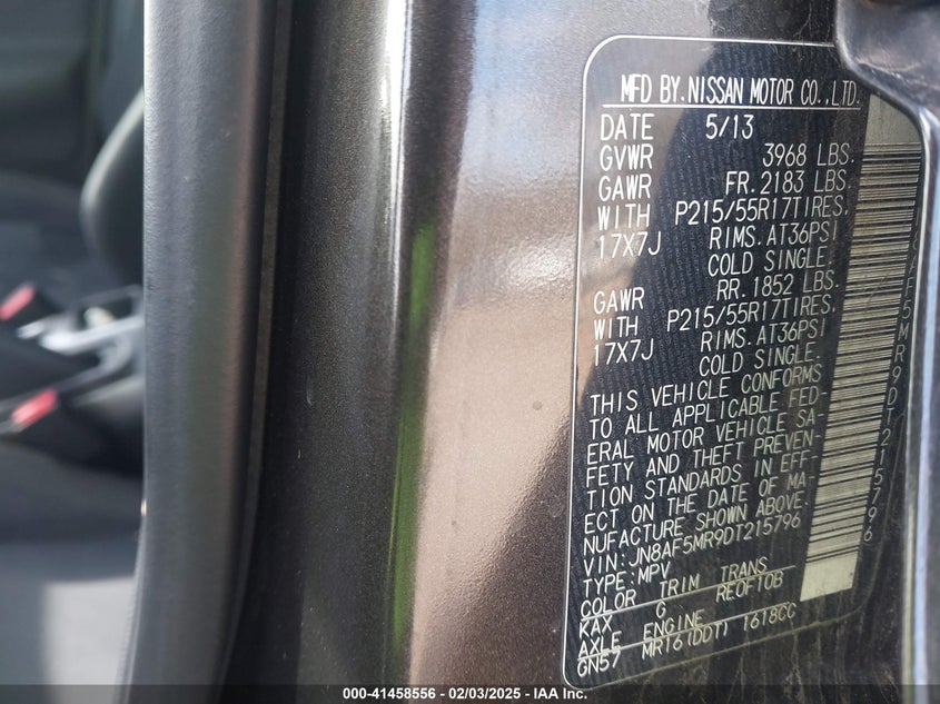 2013 NISSAN JUKE SV - JN8AF5MR9DT215796