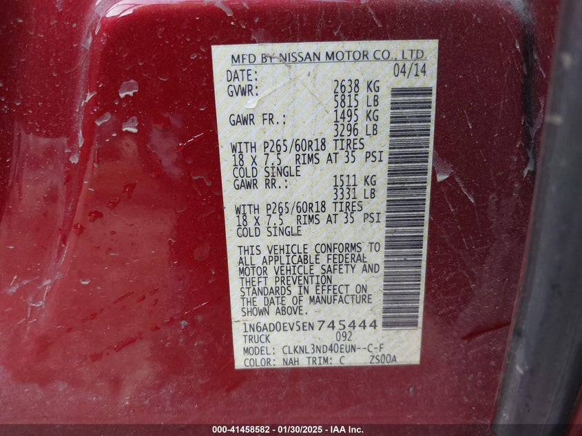 2014 NISSAN FRONTIER SL - 1N6AD0EV5EN745444