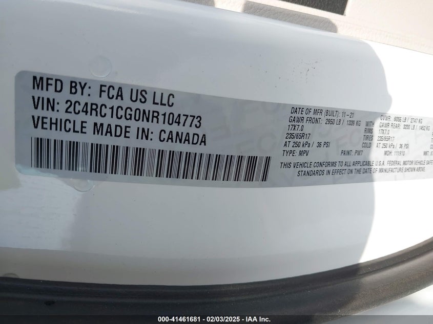 2022 CHRYSLER VOYAGER LX - 2C4RC1CG0NR104773