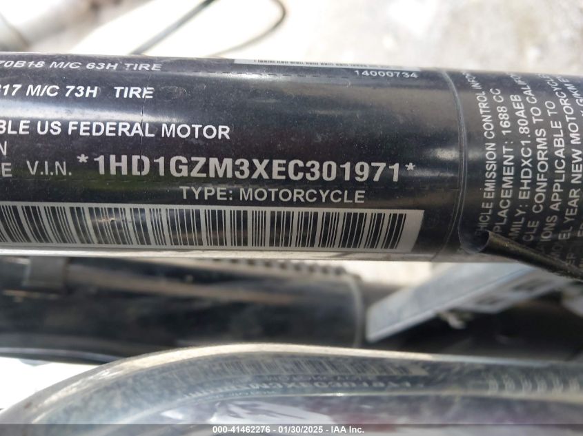 2014 Harley-Davidson Fld Switchback VIN: 1HD1GZM3XEC301971 Lot: 41462276