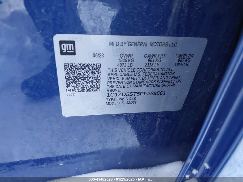 2023 CHEVROLET MALIBU VIN: 1G1ZD5ST5PF228561