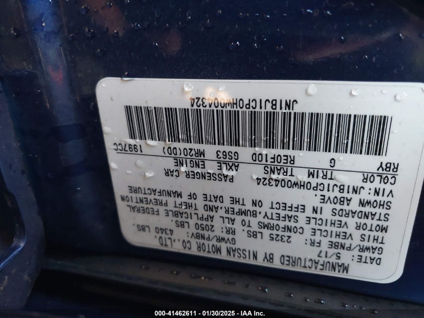 2017 NISSAN ROGUE SPORT S - JN1BJ1CP0HW004324