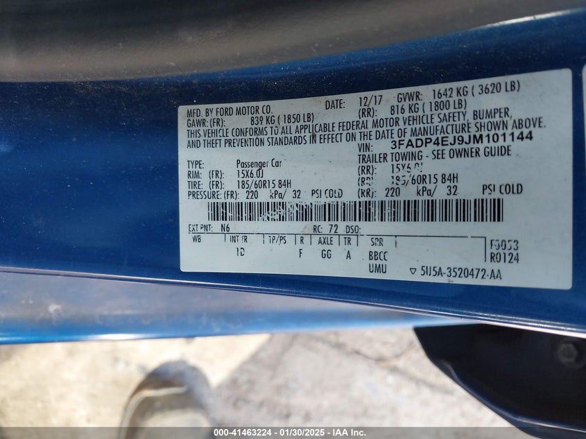 2018 FORD FIESTA SE - 3FADP4EJ9JM101144