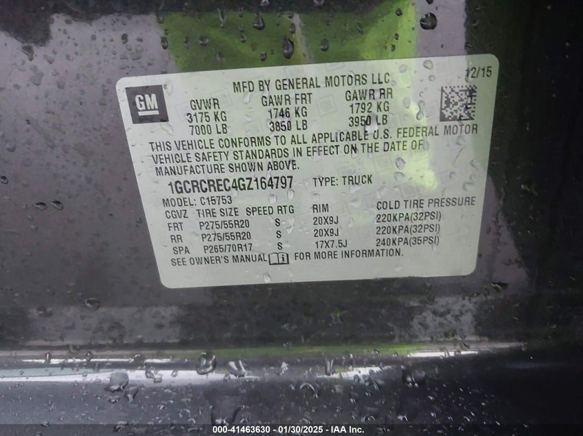 2016 CHEVROLET SILVERADO 1500 1LT - 1GCRCREC4GZ164797