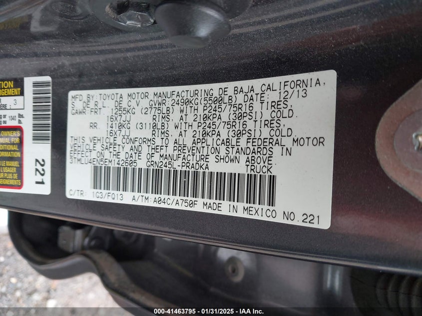2014 TOYOTA TACOMA BASE V6 - 3TMLU4EN5EM142605