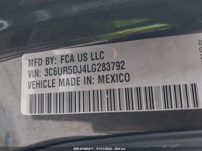 2020 RAM 2500 VIN: 3C6UR5DJ4LG283792