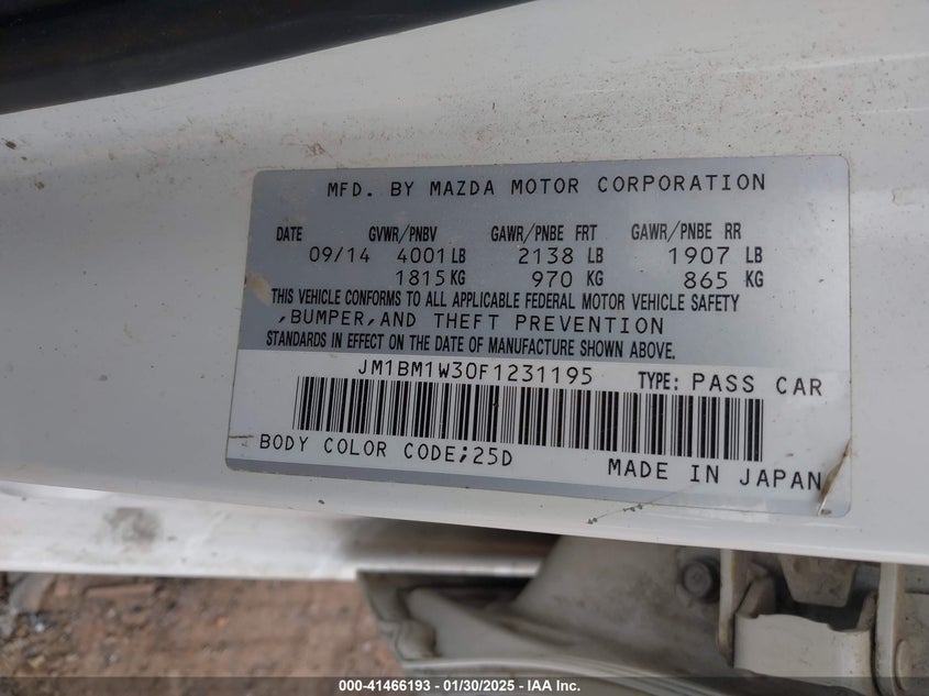 2015 MAZDA MAZDA3 S GRAND TOURING - JM1BM1W30F1231195