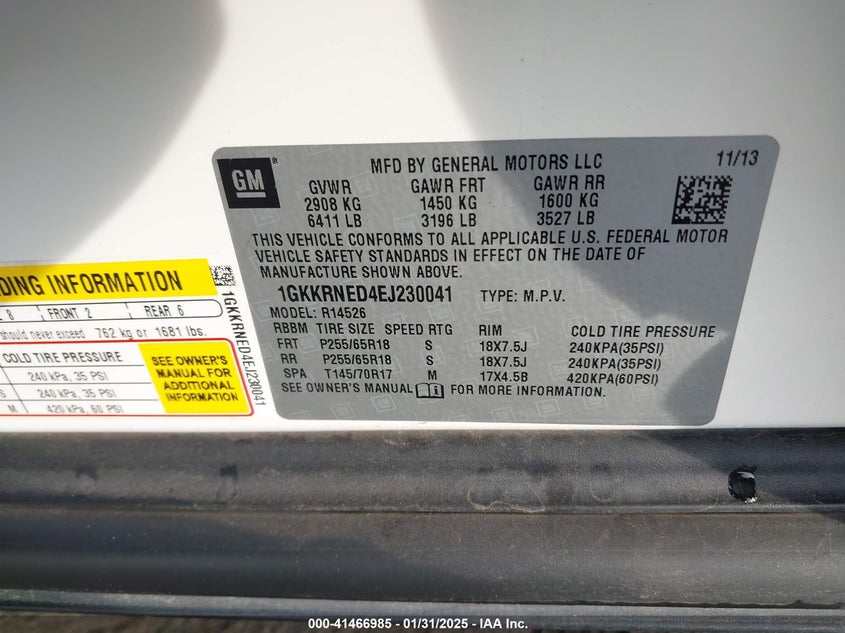 2014 GMC ACADIA SLE-1 - 1GKKRNED4EJ230041