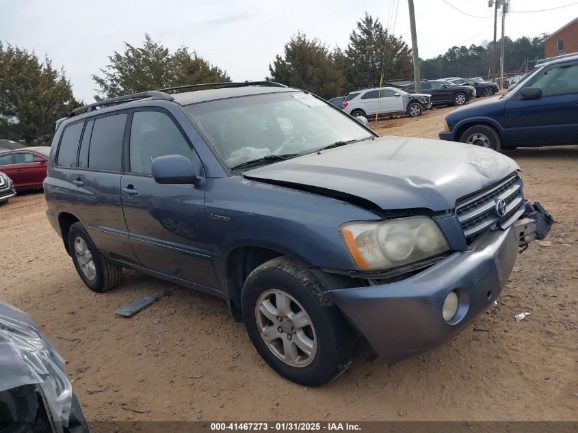 2002 Toyota Highlander Limited V6 VIN: JTEGF21A520046602 Lot: 41467273