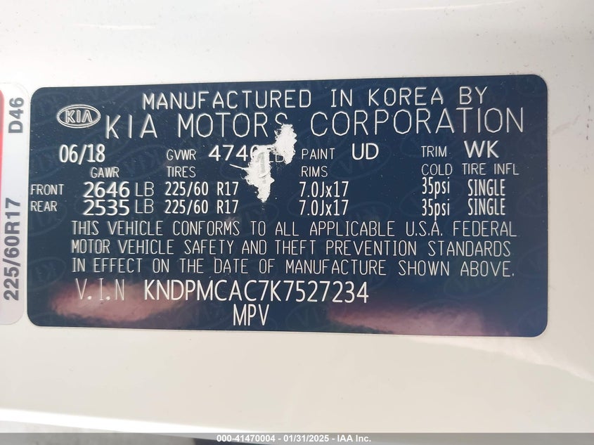 2019 KIA SPORTAGE LX - KNDPMCAC7K7527234