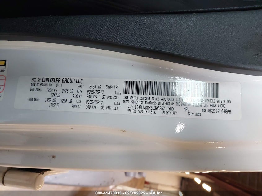 2014 JEEP WRANGLER UNLIMITED SPORT - 1C4BJWDGXEL305267