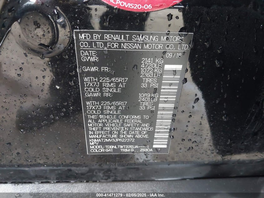 2018 NISSAN ROGUE SV - KNMAT2MV3JP622372