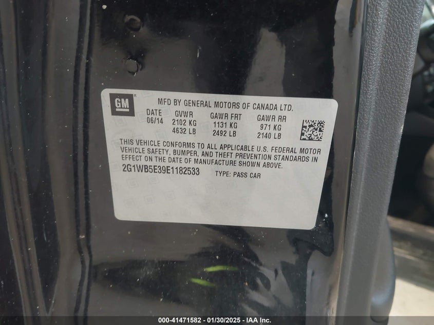 2014 CHEVROLET IMPALA LIMITED LT - 2G1WB5E39E1182533