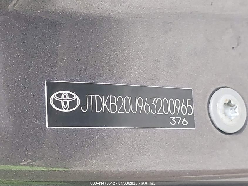 2006 Toyota Prius VIN: JTDKB20U963200965 Lot: 41473612