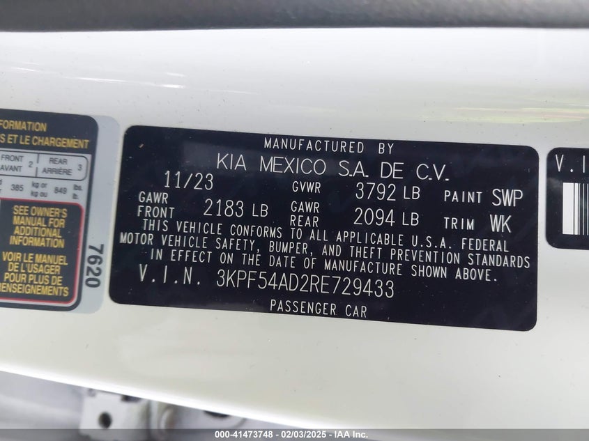 2024 KIA FORTE GT-LINE - 3KPF54AD2RE729433