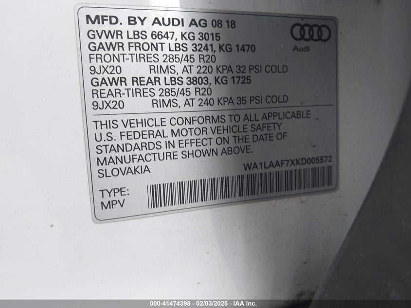 2019 AUDI Q7 55 PREMIUM/55 SE PREMIUM - WA1LAAF7XKD005572