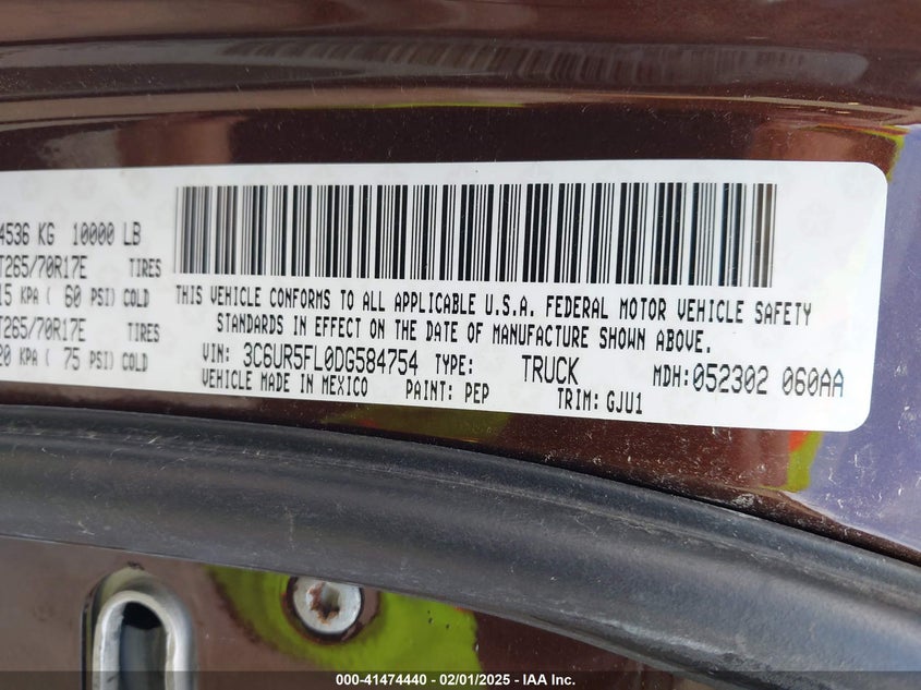 2013 RAM 2500 LARAMIE - 3C6UR5FL0DG584754