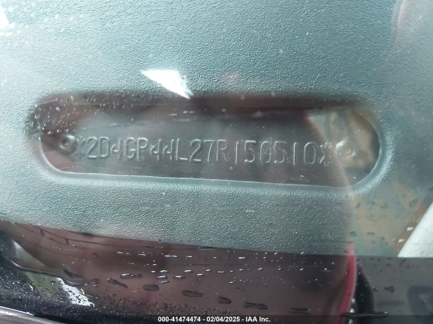 2007 Dodge Grand Caravan Sxt VIN: 2D4GP44L27R150510 Lot: 41474474