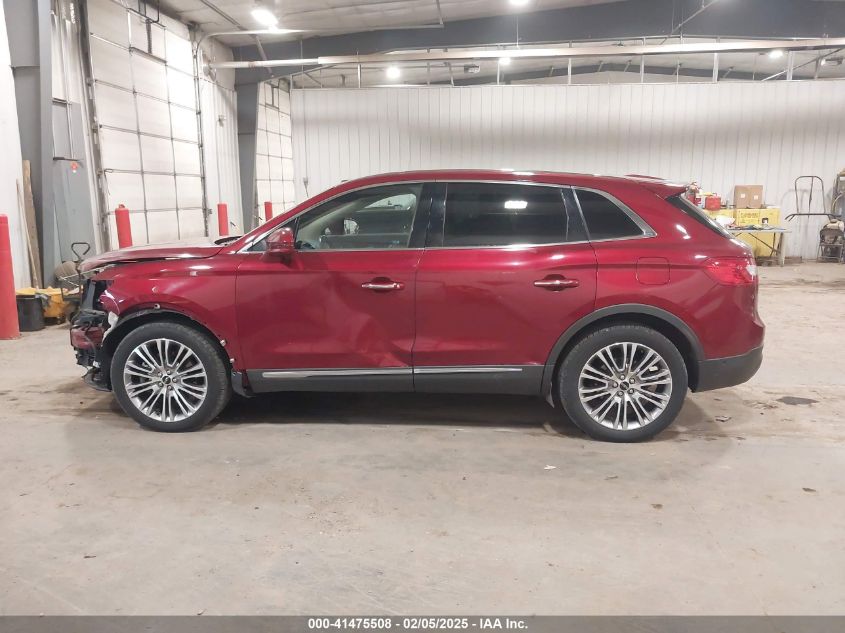 2016 Lincoln Mkx Reserve VIN: 2LMPJ8LR1GBL43556 Lot: 41475508