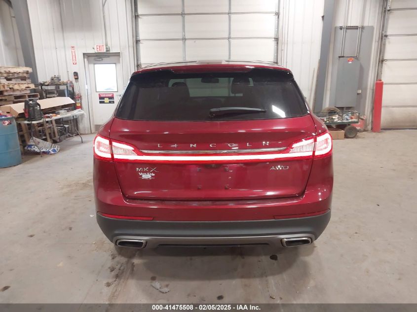 2016 Lincoln Mkx Reserve VIN: 2LMPJ8LR1GBL43556 Lot: 41475508