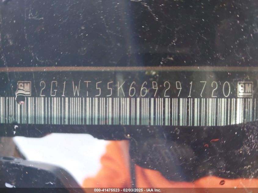 2006 Chevrolet Impala Lt VIN: 2G1WT55K669291720 Lot: 41475523