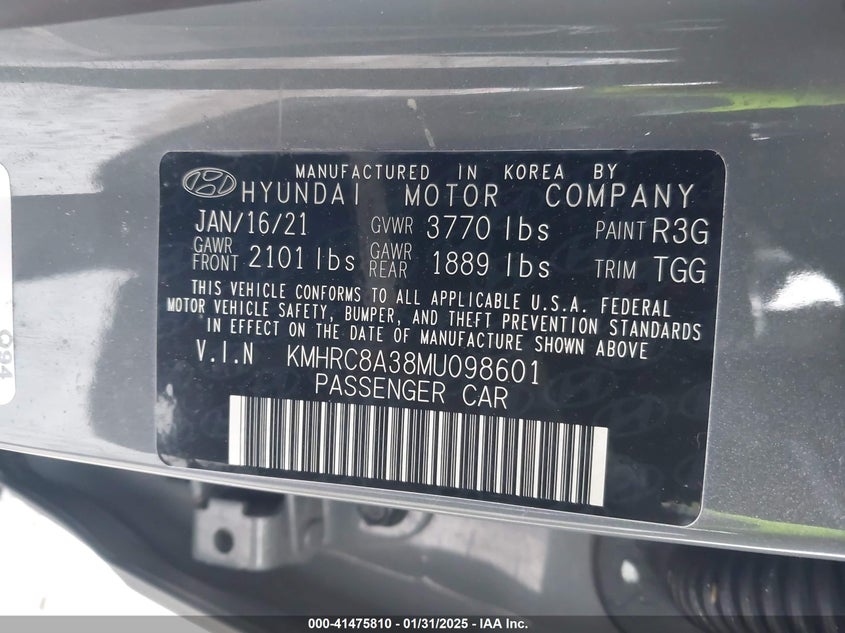 2021 HYUNDAI VENUE SEL - KMHRC8A38MU098601