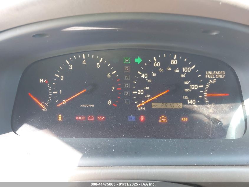 1998 Lexus Es VIN: JT8BF28G6W014293 Lot: 41475883