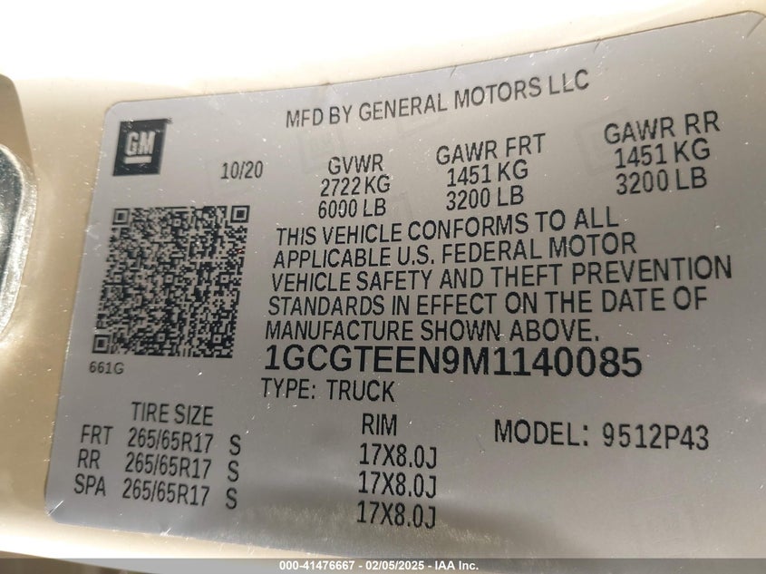 2021 CHEVROLET COLORADO 4WD  SHORT BOX ZR2 - 1GCGTEEN9M1140085