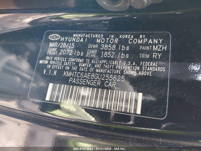 2016 Hyundai Veloster Turbo VIN: KMHTC6AE8GU2R5625 Lot: 41479623