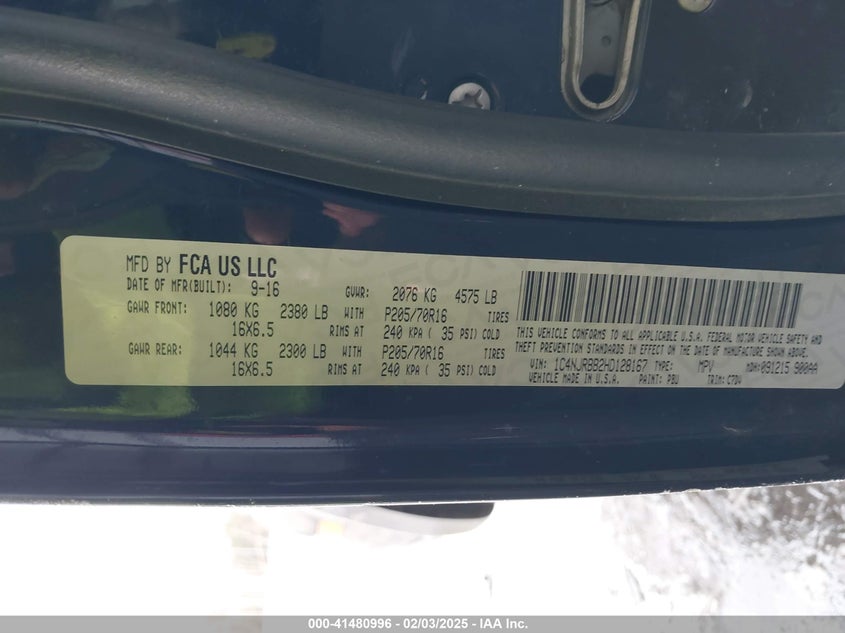 2017 JEEP PATRIOT SPORT 4X4 - 1C4NJRBB2HD128167