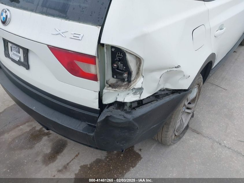 2005 BMW X3 3.0I VIN: WBXPA93475WD17444 Lot: 41481265