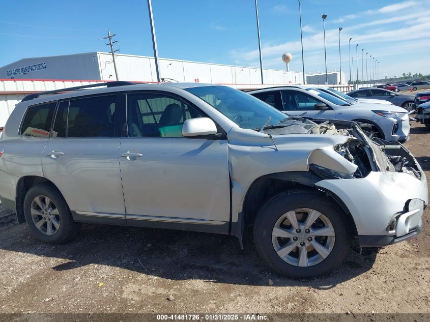2013 Toyota Highlander Plus/Se VIN: 5TDZK3EH1DS114772 Lot: 41481726