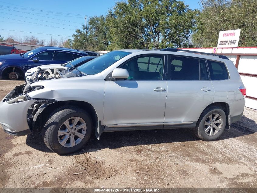 2013 Toyota Highlander Plus/Se VIN: 5TDZK3EH1DS114772 Lot: 41481726