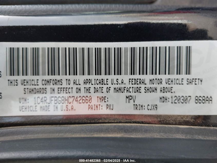 2017 JEEP GRAND CHEROKEE LIMITED 4X4 - 1C4RJFBG8HC742660