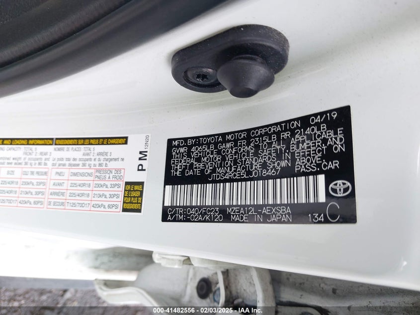 2020 TOYOTA COROLLA SE - JTDS4RCE5LJ018467