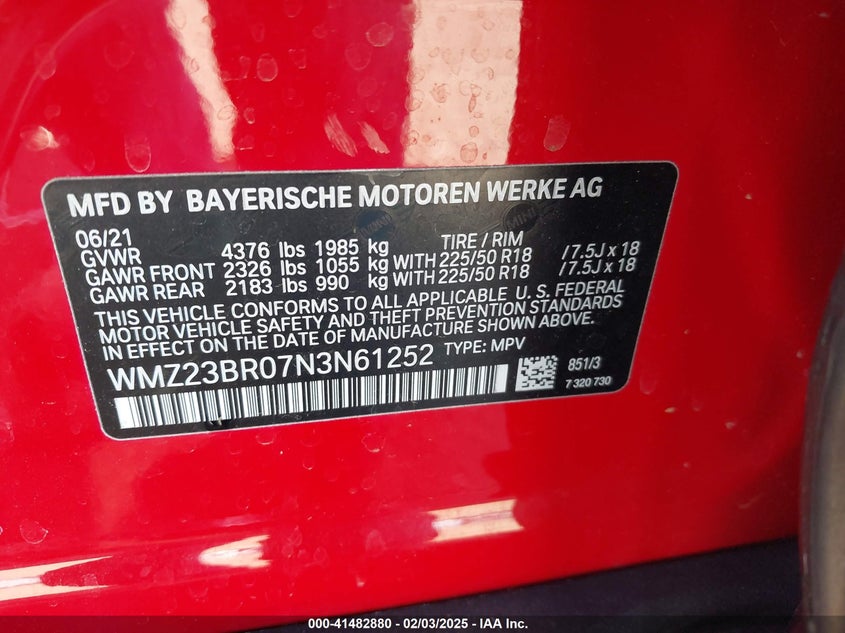 2022 MINI COUNTRYMAN VIN: WMZ23BR07N3N61252