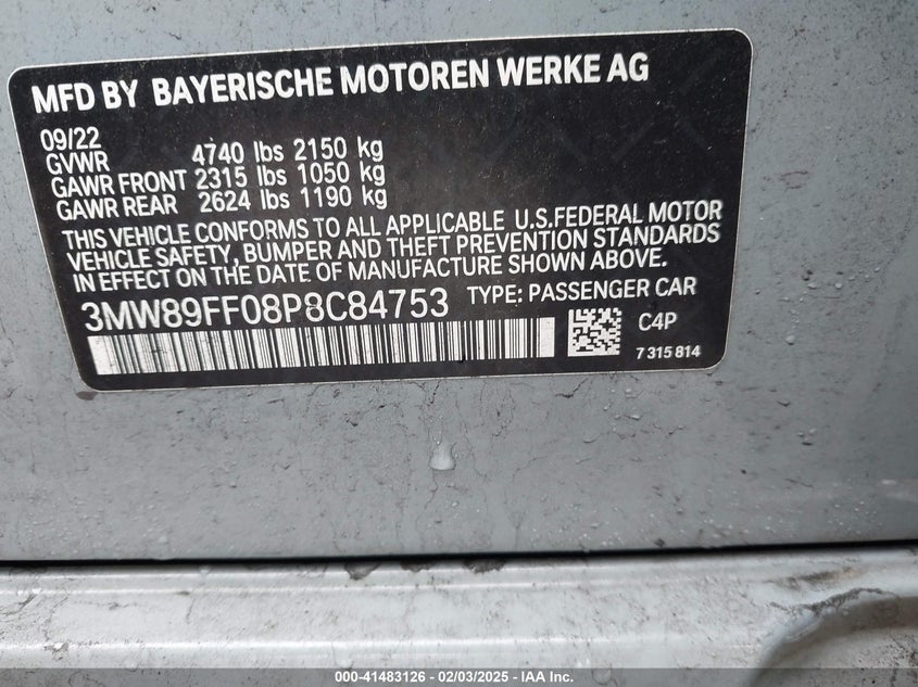 2023 BMW 330I XDRIVE - 3MW89FF08P8C84753