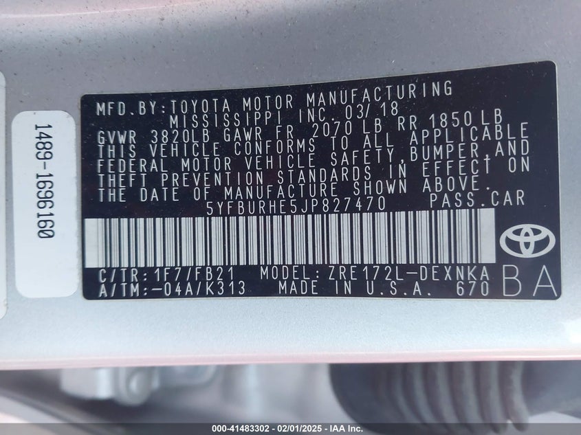 2018 TOYOTA COROLLA LE - 5YFBURHE5JP827470