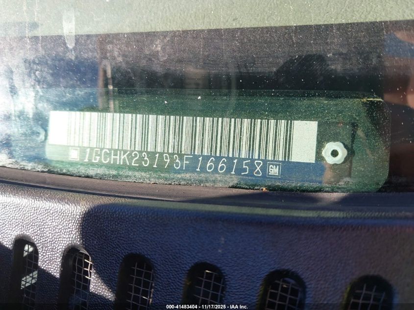 2003 Chevrolet Silverado 2500Hd Ls VIN: 1GCHK23193F166158 Lot: 41483404