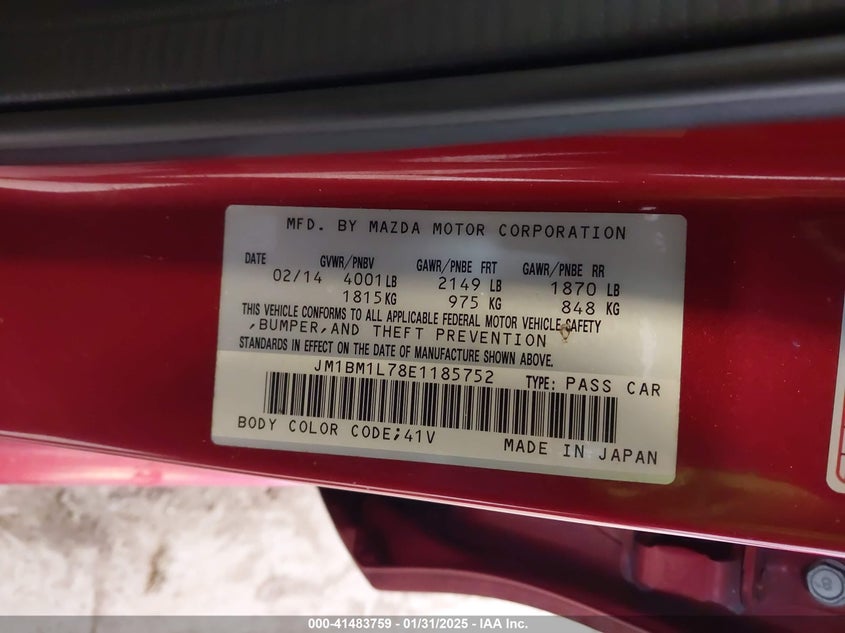 2014 MAZDA MAZDA3 I TOURING - JM1BM1L78E1185752