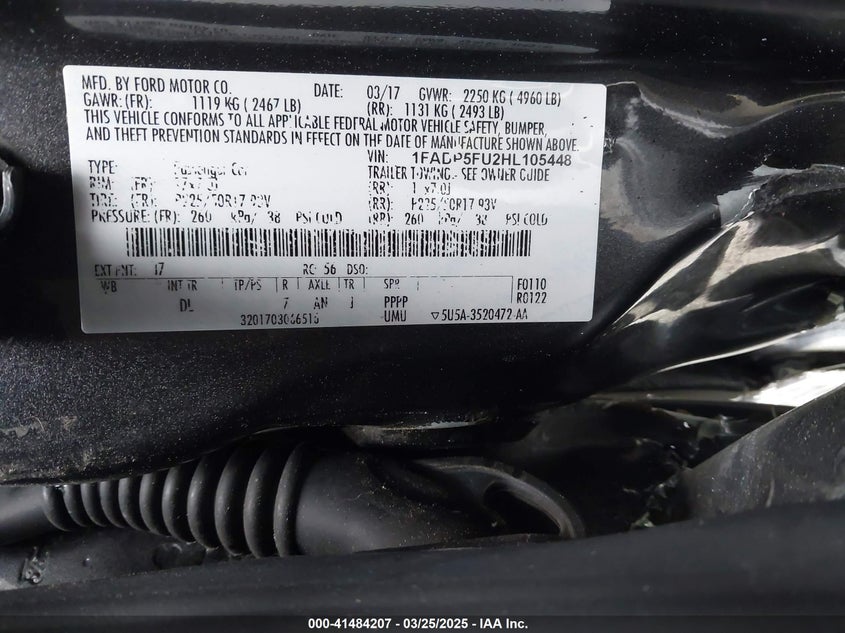 2017 FORD C-MAX ENERGI VIN: 1FADP5FU2HL105448