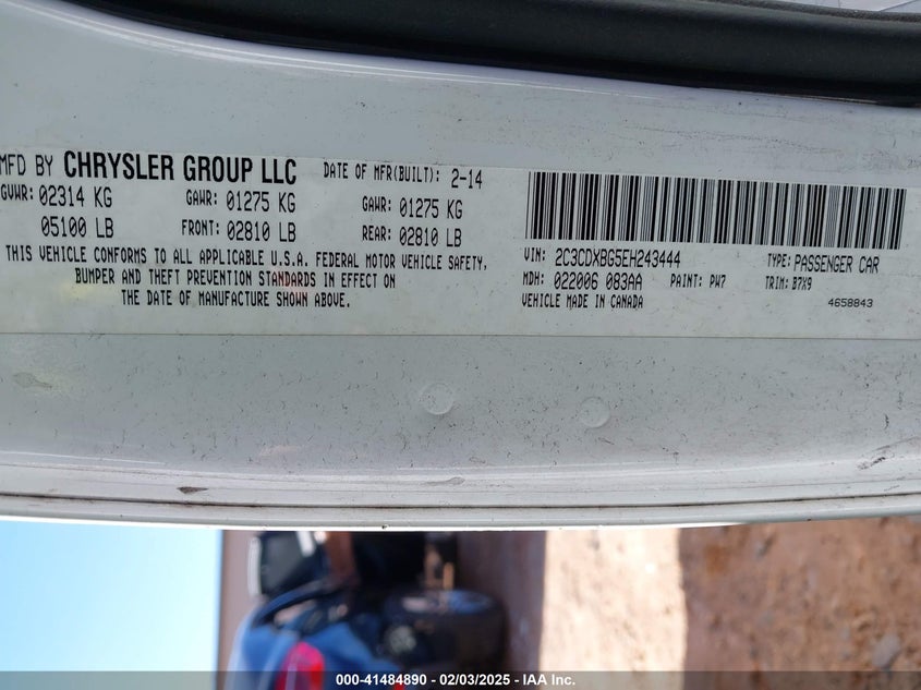 2014 DODGE CHARGER SE - 2C3CDXBG5EH243444