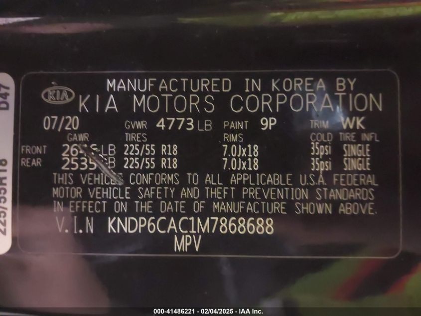 2021 KIA SPORTAGE S - KNDP6CAC1M7868688