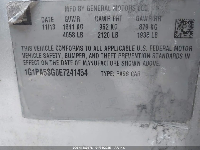 2016 CHEVROLET CRUZE LIMITED VIN: 1G1PC5SG2G7117392