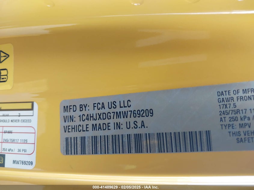 2021 JEEP WRANGLER UNLIMITED ISLANDER 4X4 - 1C4HJXDG7MW769209