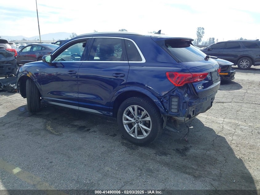 Vin: wa1decf33m1036703, lot: 41980656, audi q3 premium 45 tfsi s line quattro tiptronic 20213