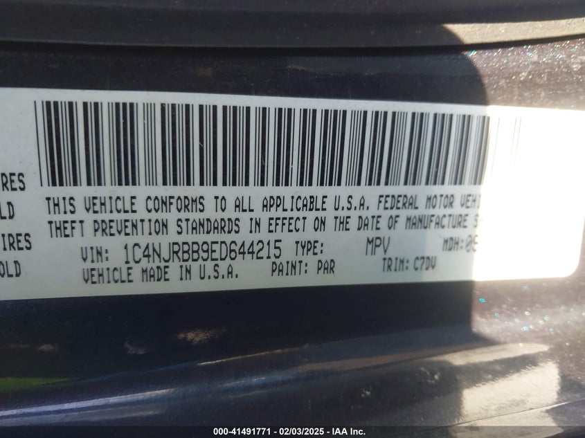 2014 JEEP PATRIOT SPORT - 1C4NJRBB9ED644215