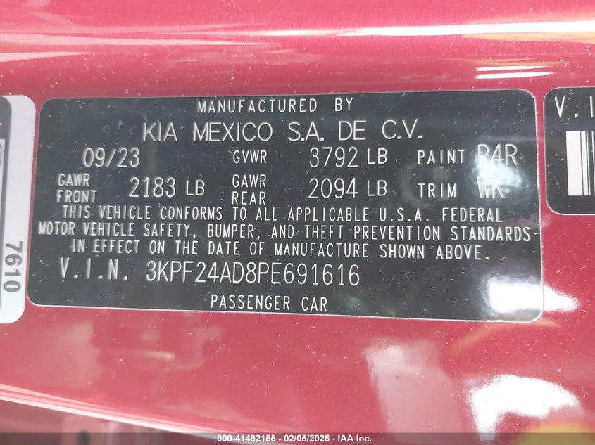 2023 KIA FORTE LXS - 3KPF24AD8PE691616