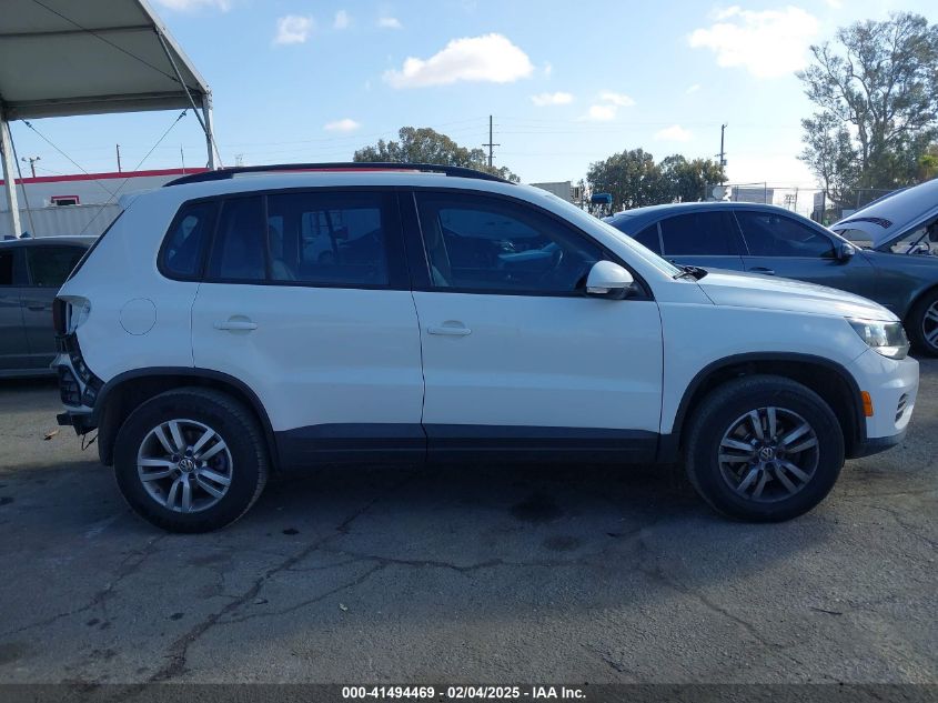 2016 Volkswagen Tiguan S VIN: WVGAV7AX4GW562982 Lot: 41494469