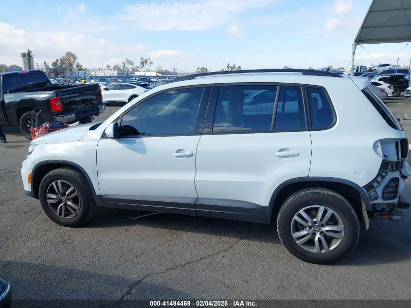 2016 Volkswagen Tiguan S VIN: WVGAV7AX4GW562982 Lot: 41494469